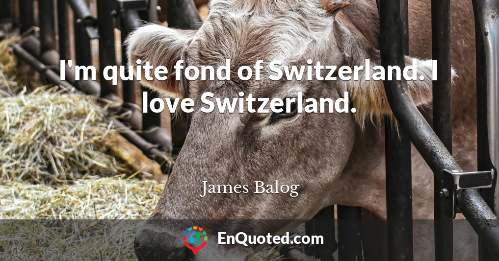 I'm quite fond of Switzerland. I love Switzerland.