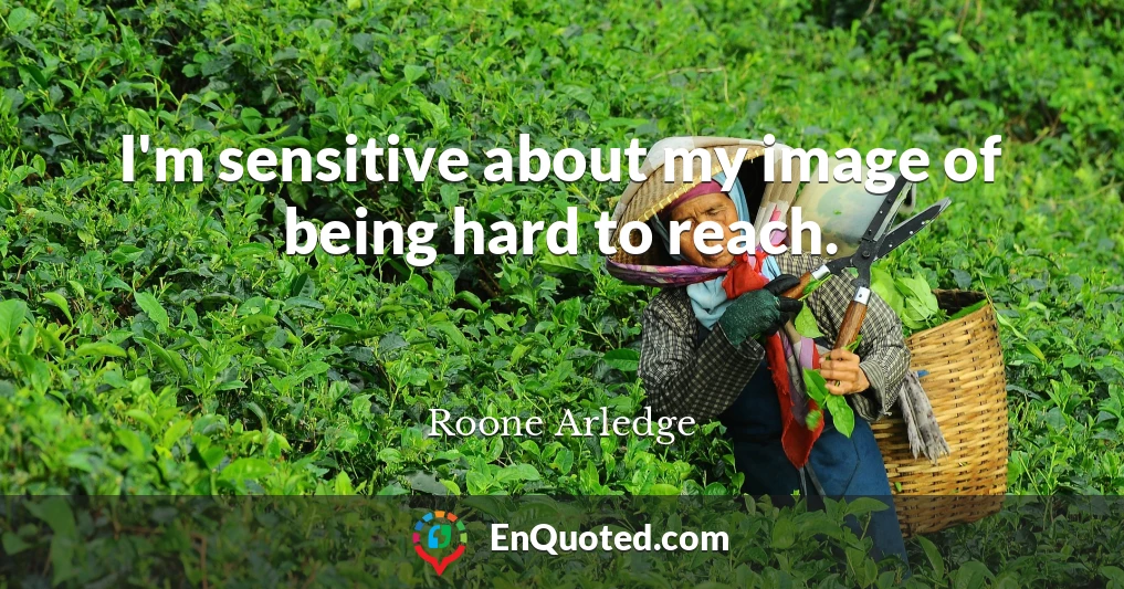I'm sensitive about my image of being hard to reach.