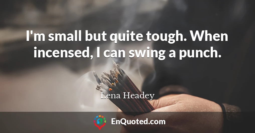 I'm small but quite tough. When incensed, I can swing a punch.