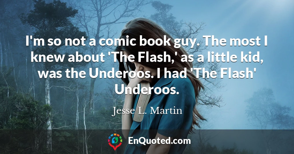 I'm so not a comic book guy. The most I knew about 'The Flash,' as a little kid, was the Underoos. I had 'The Flash' Underoos.