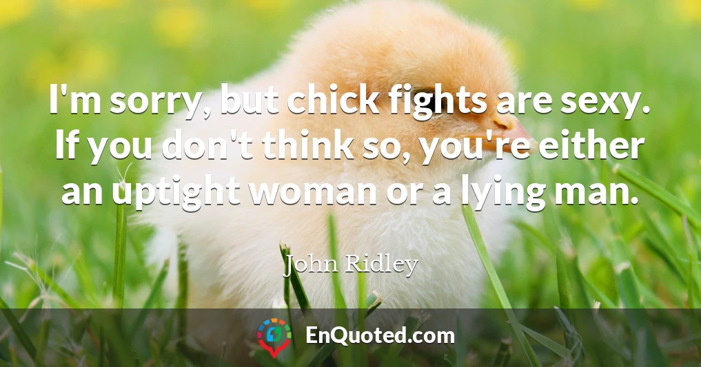 I'm sorry, but chick fights are sexy. If you don't think so, you're either an uptight woman or a lying man.