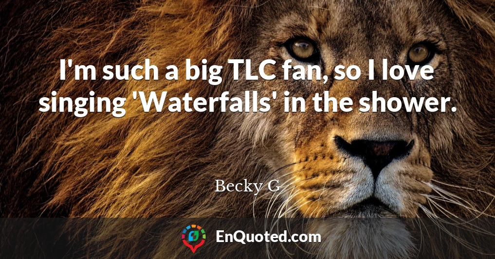 I'm such a big TLC fan, so I love singing 'Waterfalls' in the shower.
