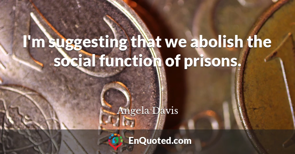 I'm suggesting that we abolish the social function of prisons.