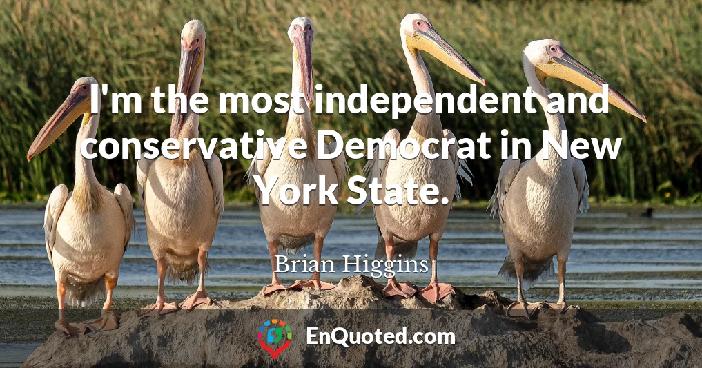 I'm the most independent and conservative Democrat in New York State.