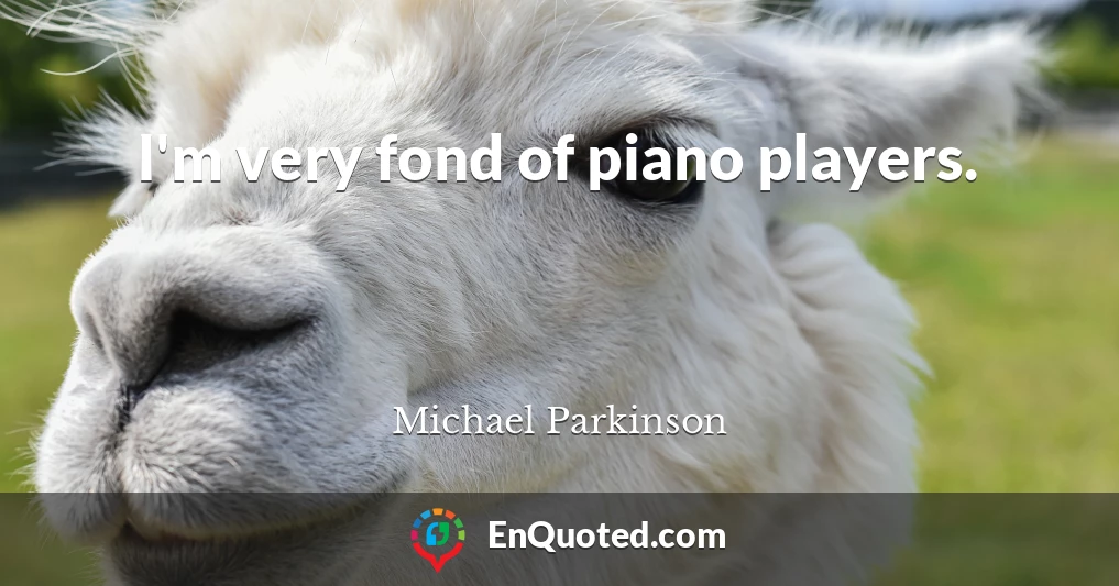 I'm very fond of piano players.