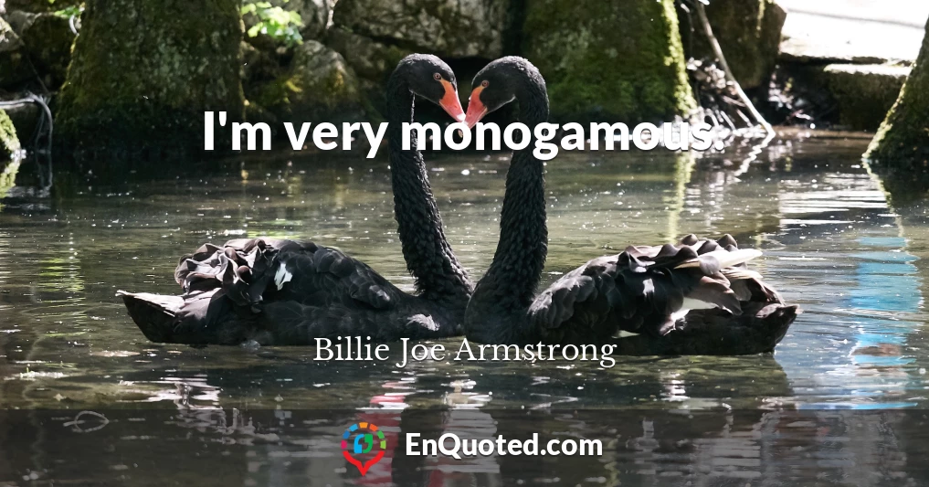 I'm very monogamous.