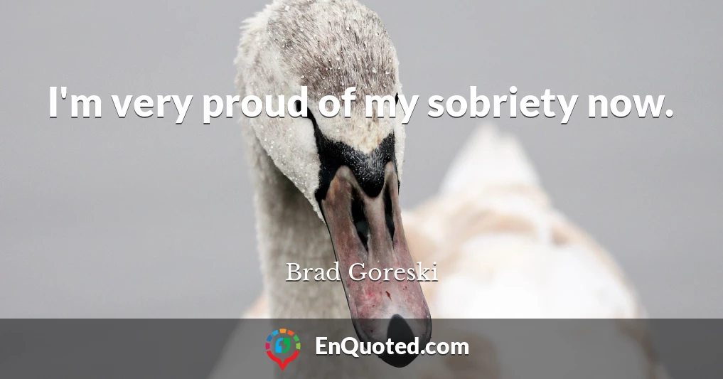 I'm very proud of my sobriety now.
