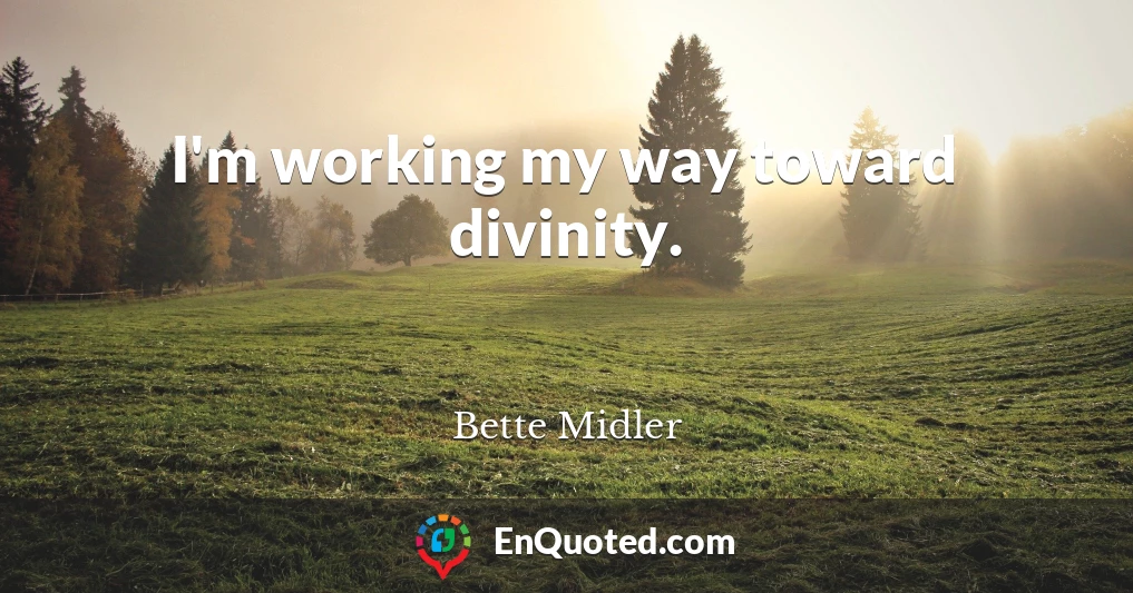 I'm working my way toward divinity.
