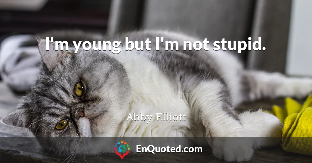I'm young but I'm not stupid.
