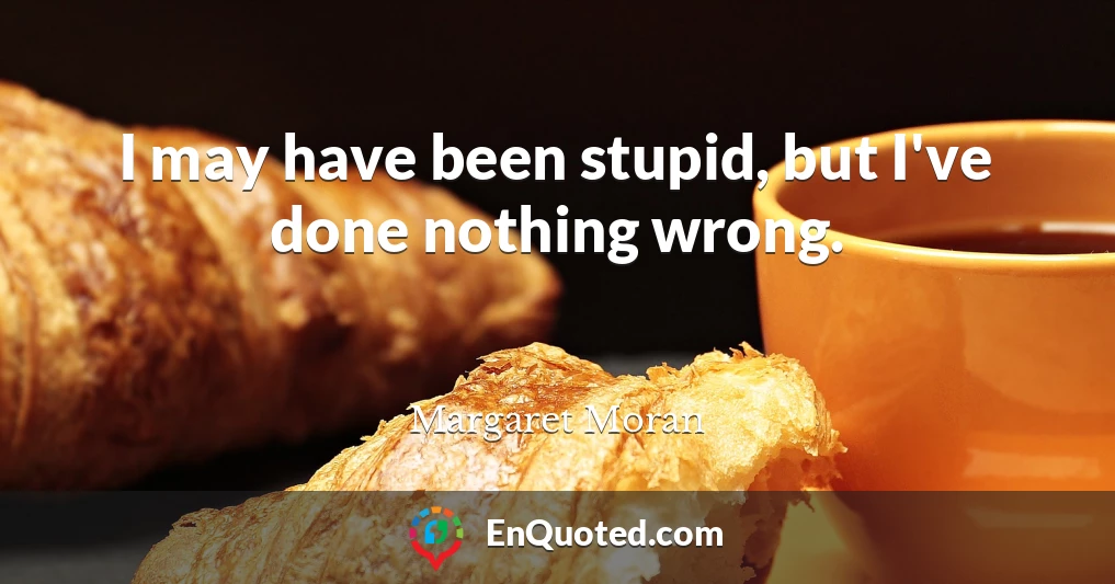 I may have been stupid, but I've done nothing wrong.
