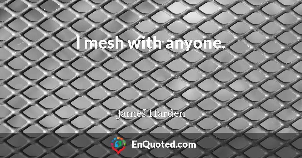 I mesh with anyone.