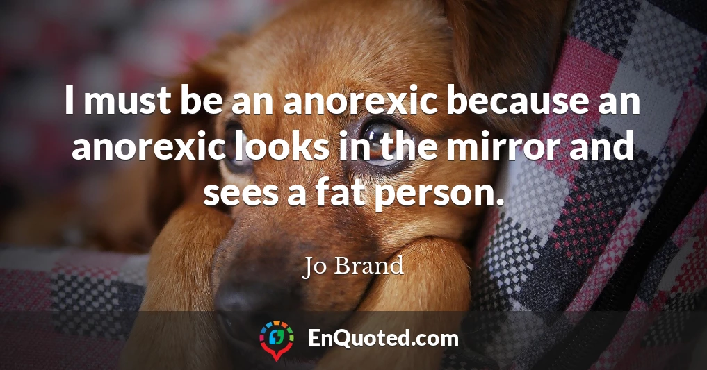I must be an anorexic because an anorexic looks in the mirror and sees a fat person.