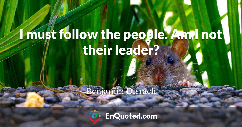 I must follow the people. Am I not their leader?