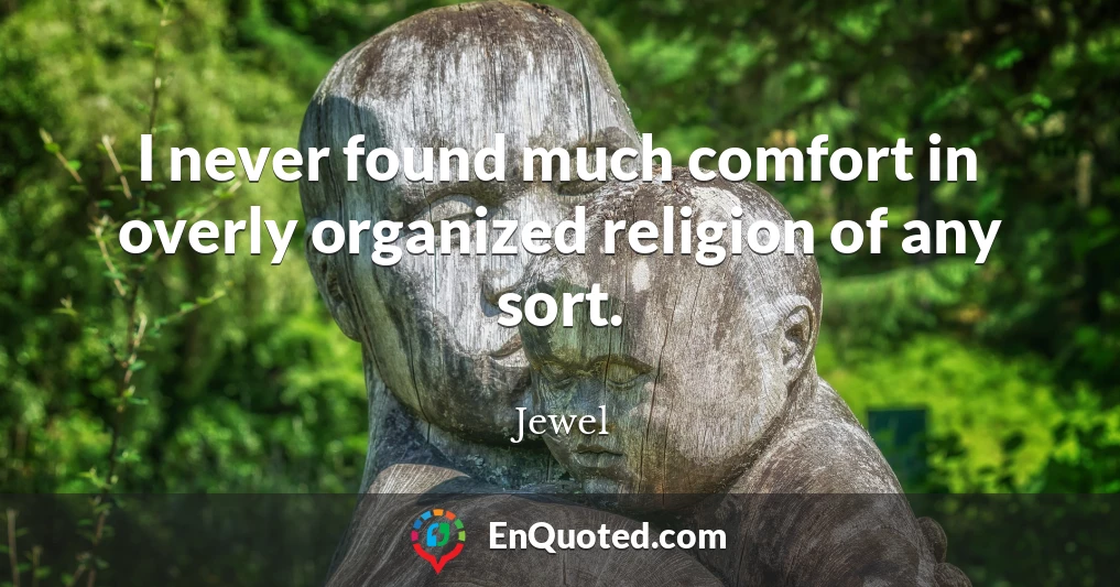 I never found much comfort in overly organized religion of any sort.