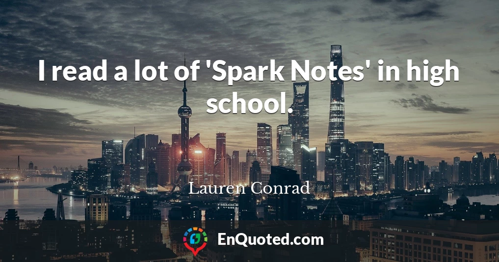 I read a lot of 'Spark Notes' in high school.