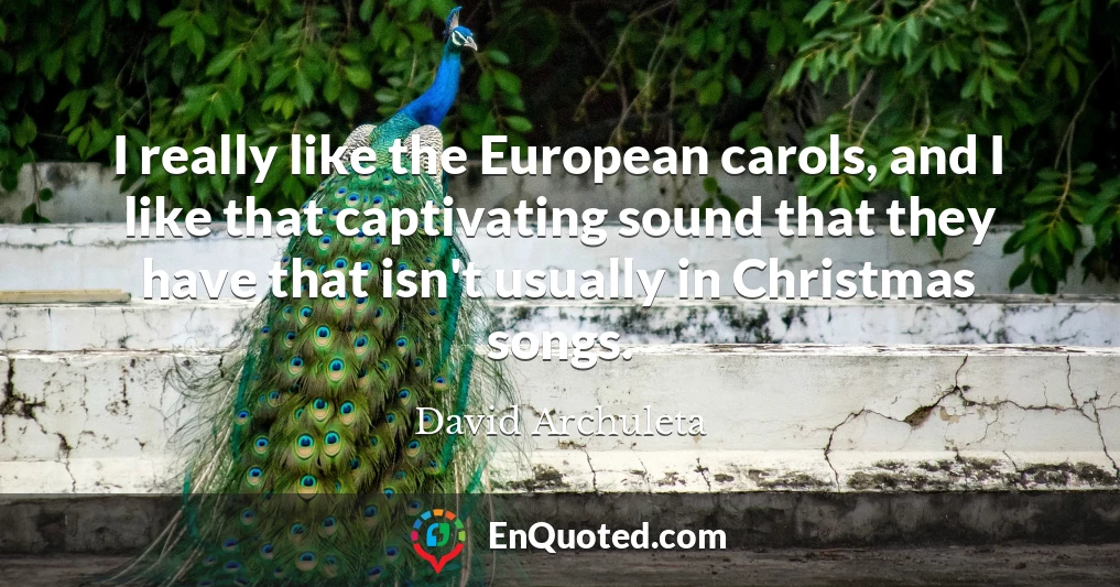 I really like the European carols, and I like that captivating sound that they have that isn't usually in Christmas songs.