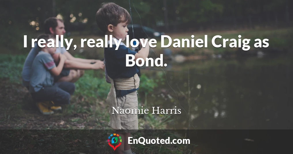 I really, really love Daniel Craig as Bond.