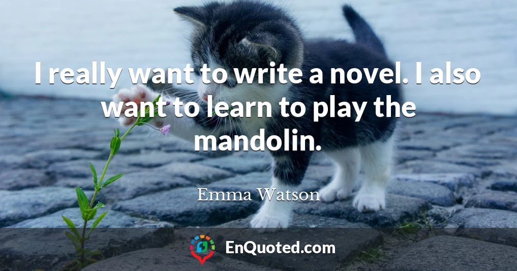 I really want to write a novel. I also want to learn to play the mandolin.
