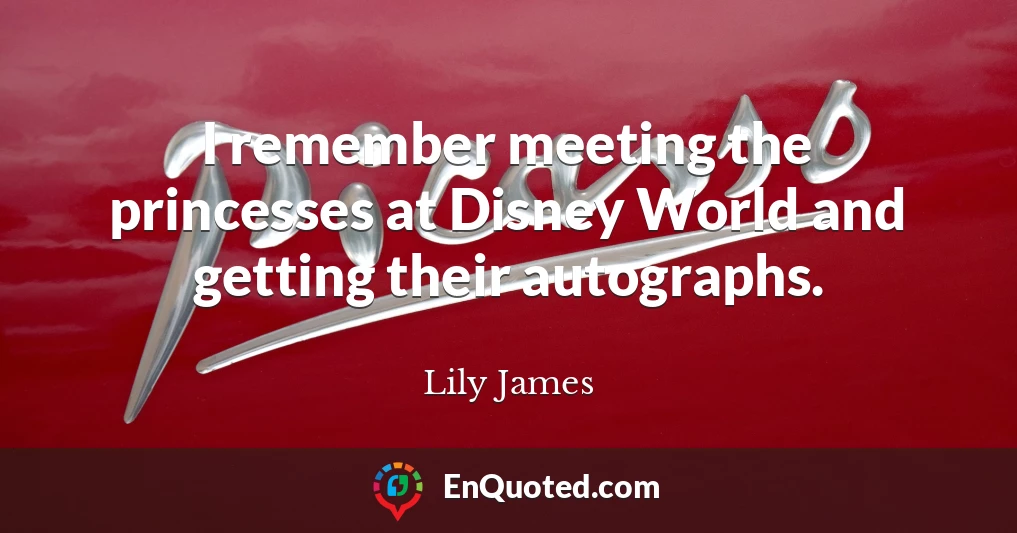I remember meeting the princesses at Disney World and getting their autographs.