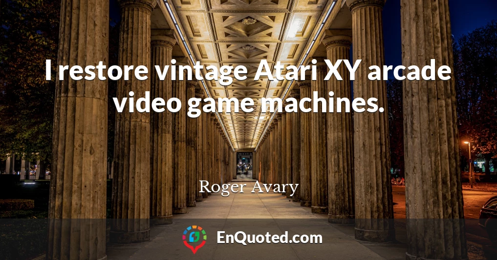I restore vintage Atari XY arcade video game machines.