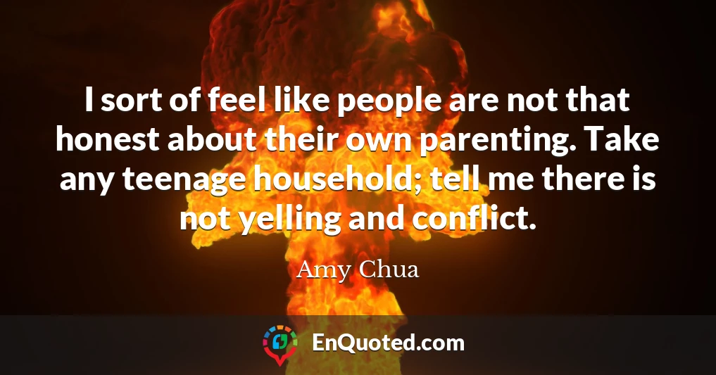 I sort of feel like people are not that honest about their own parenting. Take any teenage household; tell me there is not yelling and conflict.