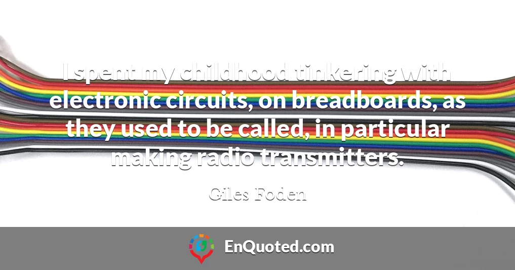 I spent my childhood tinkering with electronic circuits, on breadboards, as they used to be called, in particular making radio transmitters.