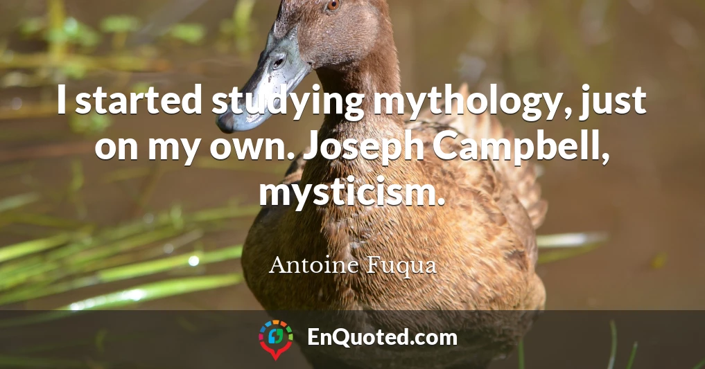 I started studying mythology, just on my own. Joseph Campbell, mysticism.