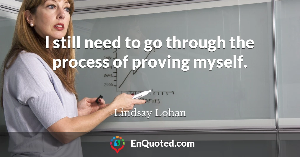 I still need to go through the process of proving myself.