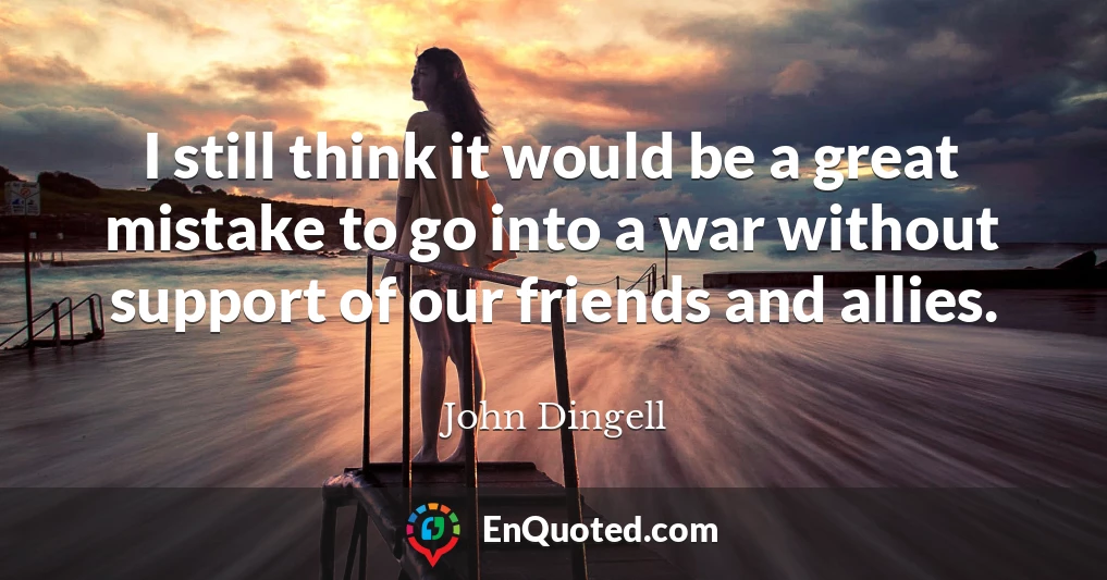 I still think it would be a great mistake to go into a war without support of our friends and allies.