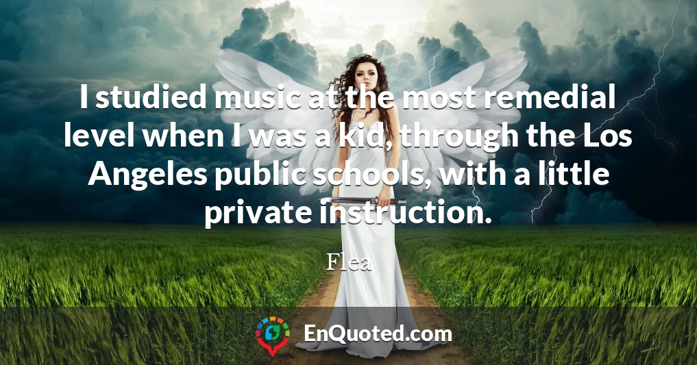 I studied music at the most remedial level when I was a kid, through the Los Angeles public schools, with a little private instruction.