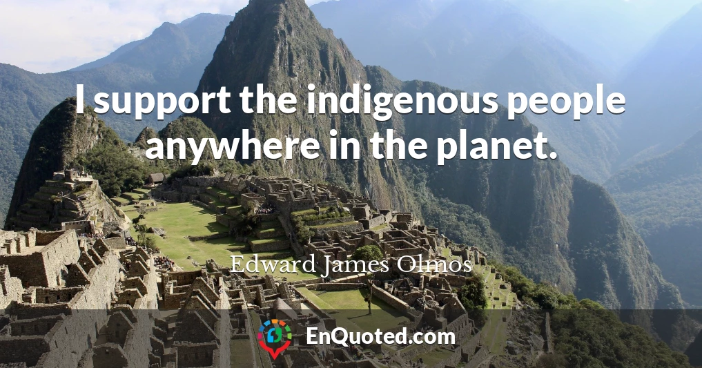 I support the indigenous people anywhere in the planet.