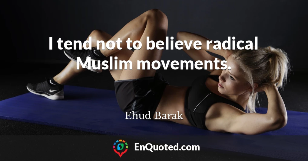 I tend not to believe radical Muslim movements.