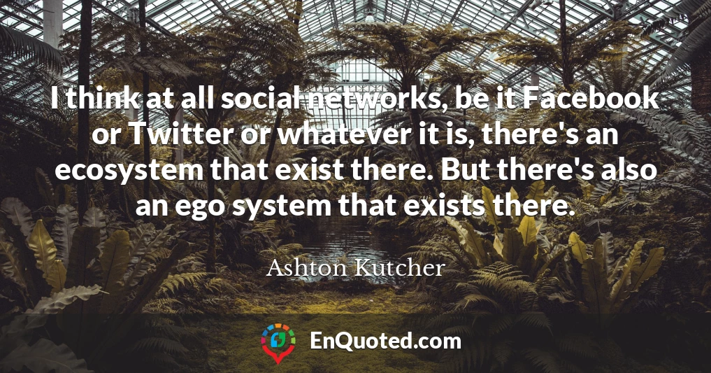 I think at all social networks, be it Facebook or Twitter or whatever it is, there's an ecosystem that exist there. But there's also an ego system that exists there.