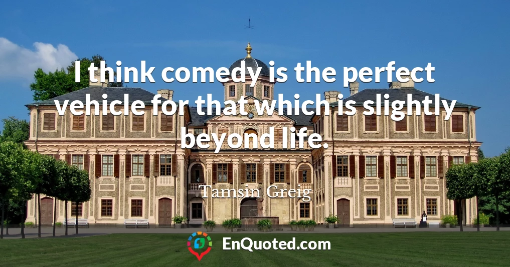 I think comedy is the perfect vehicle for that which is slightly beyond life.