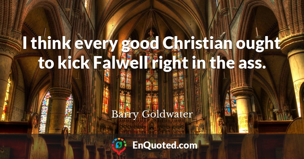 I think every good Christian ought to kick Falwell right in the ass.