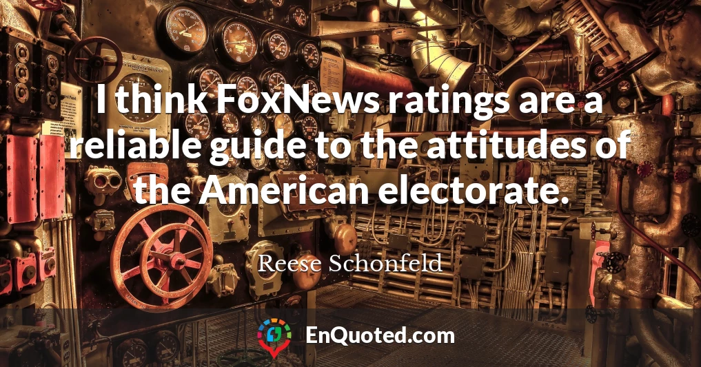 I think FoxNews ratings are a reliable guide to the attitudes of the American electorate.