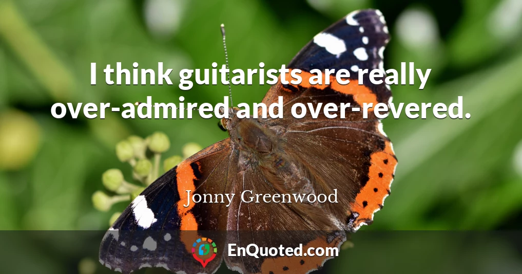I think guitarists are really over-admired and over-revered.