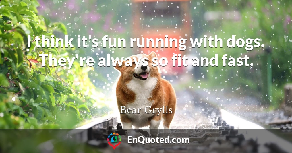 I think it's fun running with dogs. They're always so fit and fast.