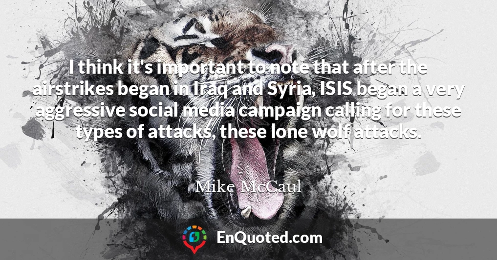 I think it's important to note that after the airstrikes began in Iraq and Syria, ISIS began a very aggressive social media campaign calling for these types of attacks, these lone wolf attacks.