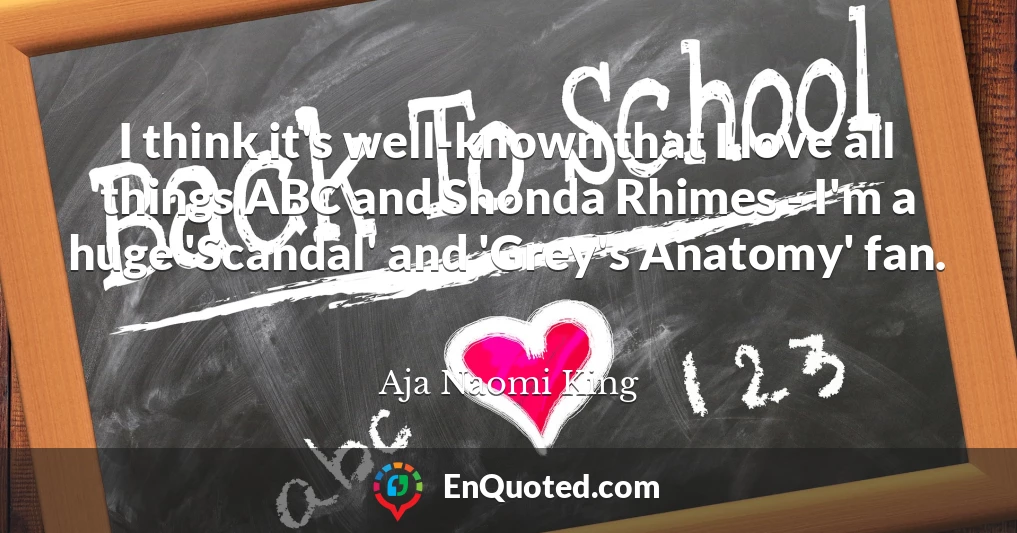 I think it's well-known that I love all things ABC and Shonda Rhimes - I'm a huge 'Scandal' and 'Grey's Anatomy' fan.