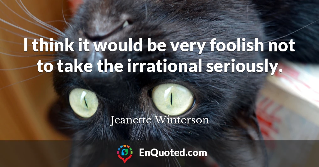 I think it would be very foolish not to take the irrational seriously.