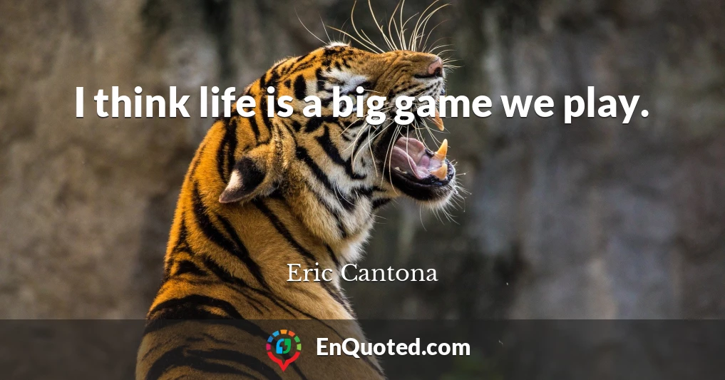 I think life is a big game we play.