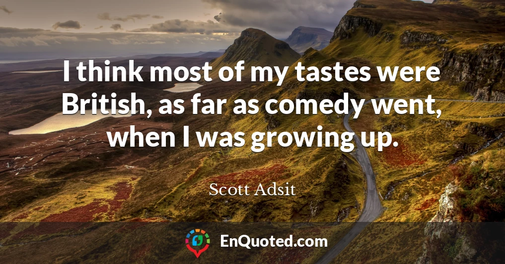 I think most of my tastes were British, as far as comedy went, when I was growing up.