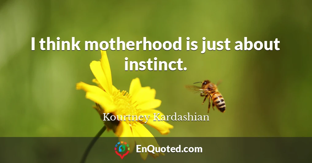I think motherhood is just about instinct.