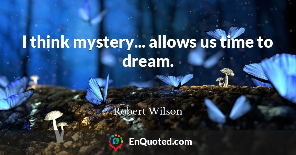 I think mystery... allows us time to dream.