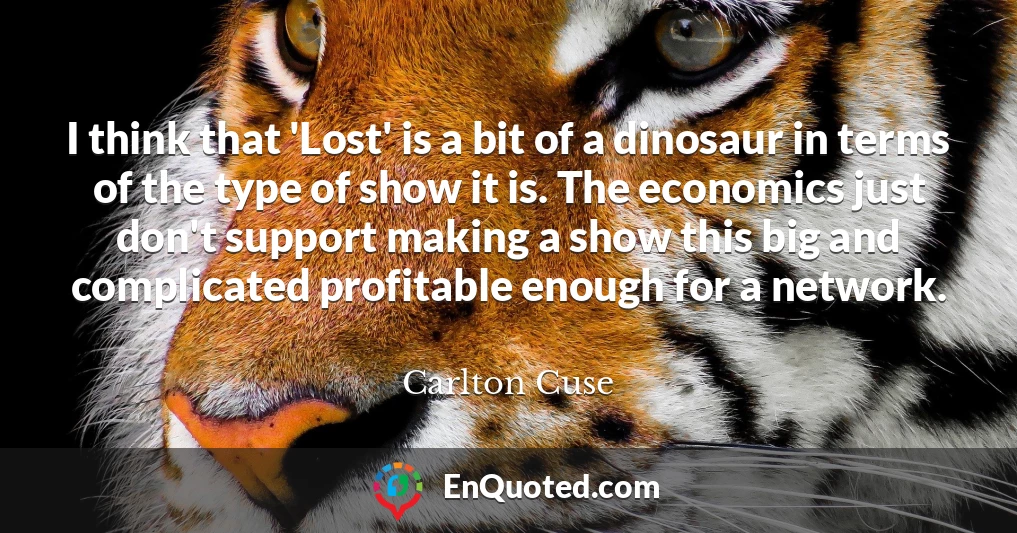 I think that 'Lost' is a bit of a dinosaur in terms of the type of show it is. The economics just don't support making a show this big and complicated profitable enough for a network.