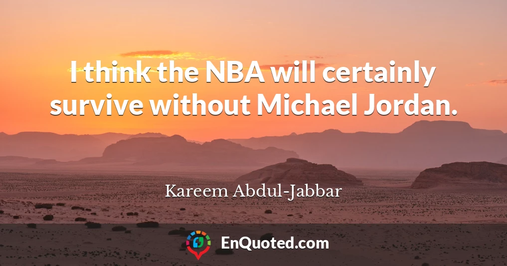 I think the NBA will certainly survive without Michael Jordan.