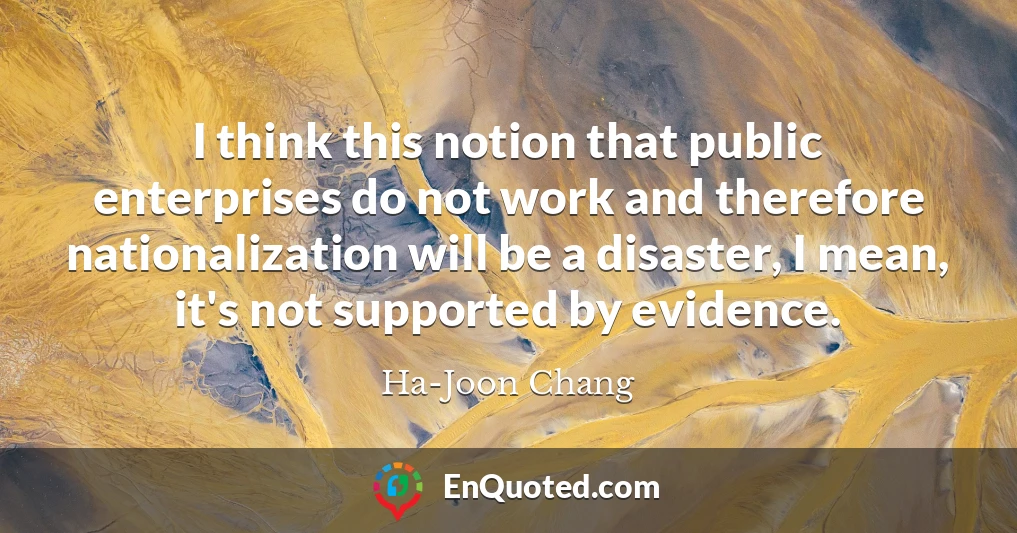 I think this notion that public enterprises do not work and therefore nationalization will be a disaster, I mean, it's not supported by evidence.