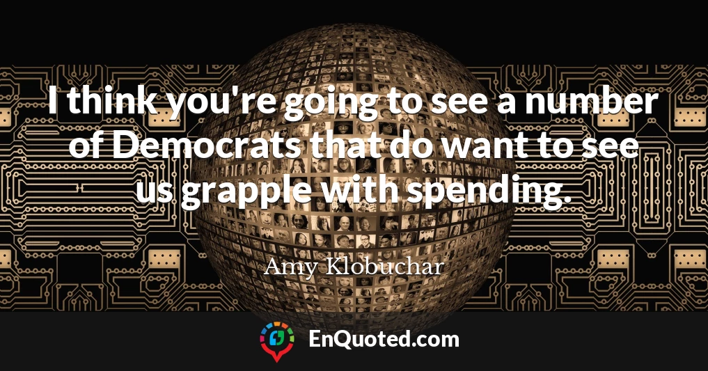 I think you're going to see a number of Democrats that do want to see us grapple with spending.