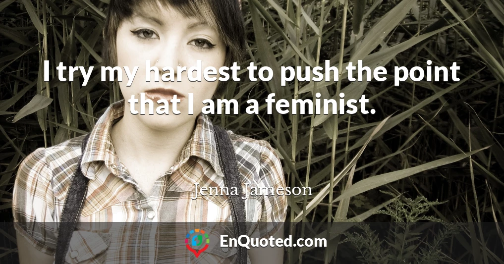 I try my hardest to push the point that I am a feminist.